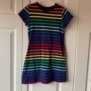Primary black and rainbow dress, size 6-7
